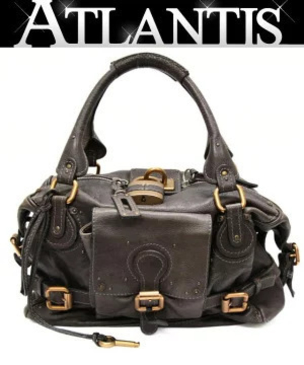 Chloe Paddington Handbag Leather Dark Brown